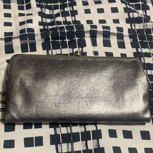 Hobo Metallic Silver Clutch Wallet